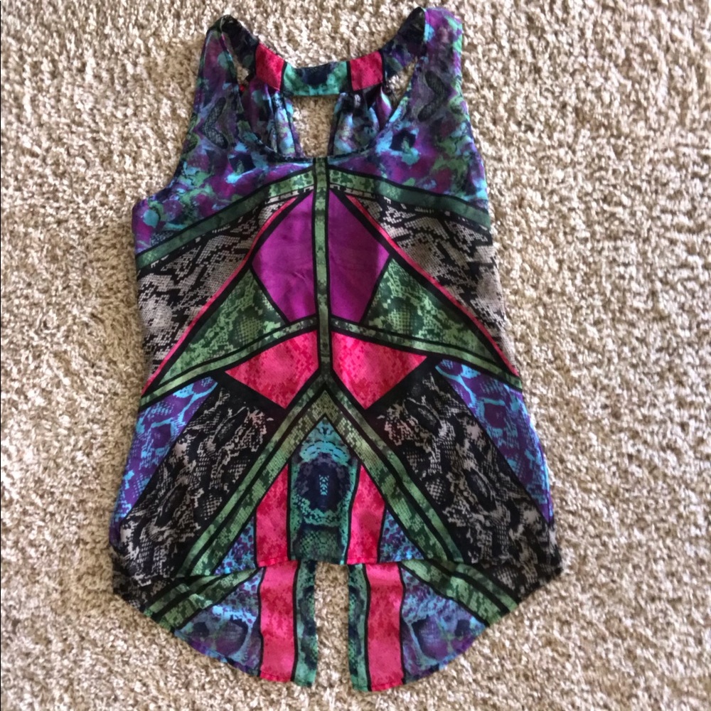 Bisou Bisou Printed Blouse Size Small